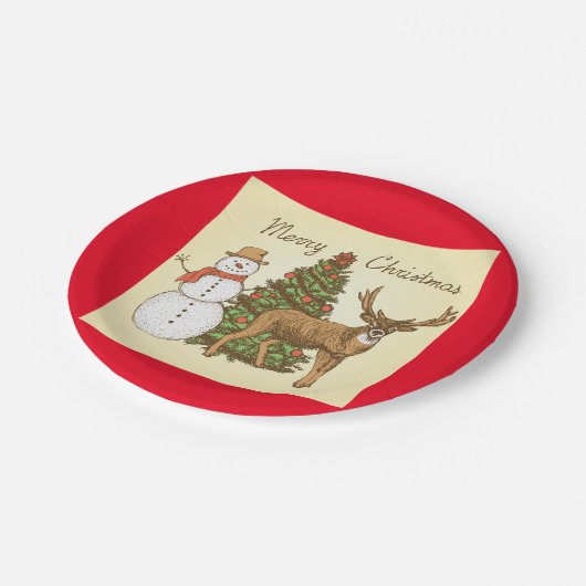 stijl pretkerst papieren bordje (Gekanteld)