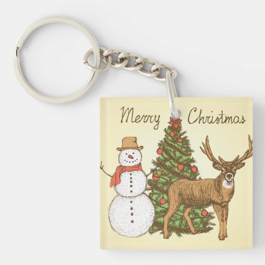  stijl pretkerst sleutelhanger (Voorkant)