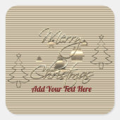  stijl pretkerst vierkante sticker (Voorkant)