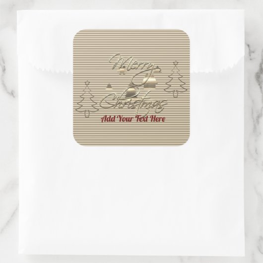  stijl pretkerst vierkante sticker (Tas)