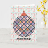 stijl Quilt Design Kerst Ornament Art Kaart (Gele Bloem)
