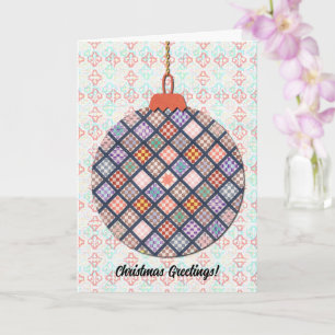 stijl Quilt Design Kerst Ornament Art Kaart