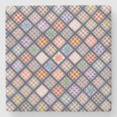 stijl Quilt Squares Art Marble Stenen Onderzetter (Voorkant)