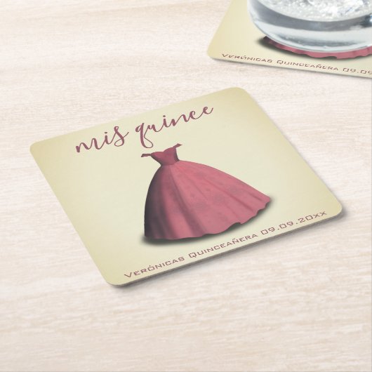  stijl Quinceañera mis kweepeer tafeldecor Kartonnen Onderzetters (Schuin)