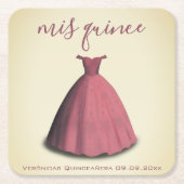  stijl Quinceañera mis kweepeer tafeldecor Kartonnen Onderzetters (Voorkant)