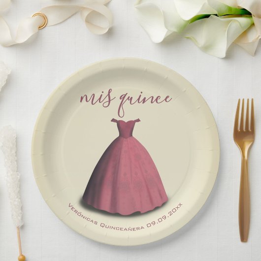  stijl Quinceañera mis kweepeer tafeldecor Papieren Bordje