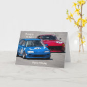 stijl Race Cars Verjaardag Kaart (Gele Bloem)