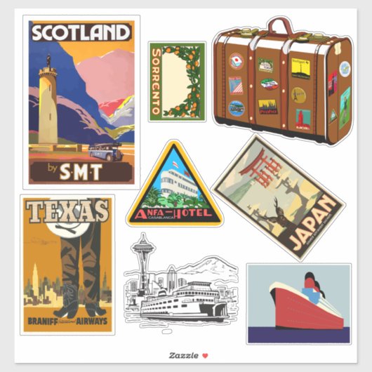  stijl Reizen Stickers (Vel)