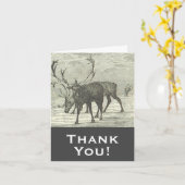  stijl rendieren "Dank u!" Kaart (Gele Bloem)