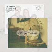  stijl Retro Antiek Fan Happy Summer Briefkaart (Voorkant / Achterkant)