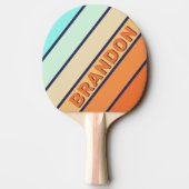  stijl Retro Bold Striping met naam Tafeltennisbatje (Achterkant)