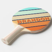  stijl Retro Bold Striping met naam Tafeltennisbatje (Voorkant Gekanteld)