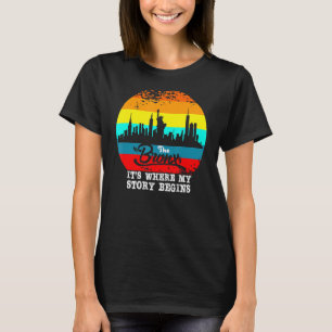 stijl retro de Bronx waar mijn verhaal begint T-shirt