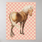  stijl Retro Palomino Horse Art Poster (Voorkant)