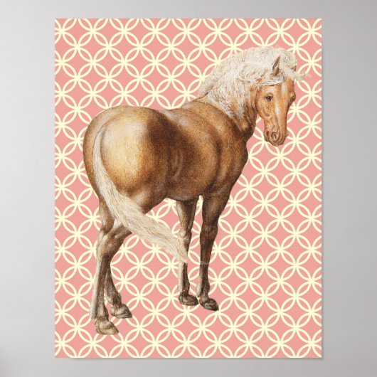  stijl Retro Palomino Horse Art Poster (Voorkant)
