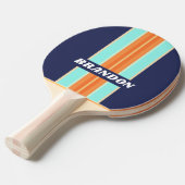 stijl Retro Rally Stripe met naam Tafeltennisbatje (Voorkant Gekanteld)
