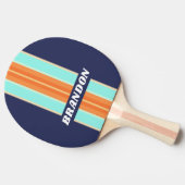  stijl Retro Rally Stripe met naam Tafeltennisbatje (Zijkant)