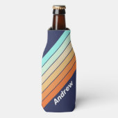  stijl Retro Strepen met Naam Flesjeskoeler (Fles Voorkant)