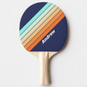  stijl Retro Strepen met Naam Tafeltennisbatje (Voorkant)