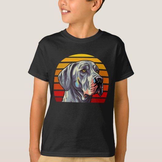 stijl Retro Sunset Great Dane T-shirt (Voorkant)