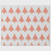 stijl rode kerstboom inpakpapier (Vlak)