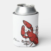 stijl rode kreeft ontwerp blikjeskoeler (Blikje Voorkant)