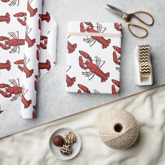 stijl rode kreeft ontwerp cadeaupapier (Crafts)
