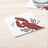  stijl rode kreeft ontwerp kartonnen onderzetters (Schuin)