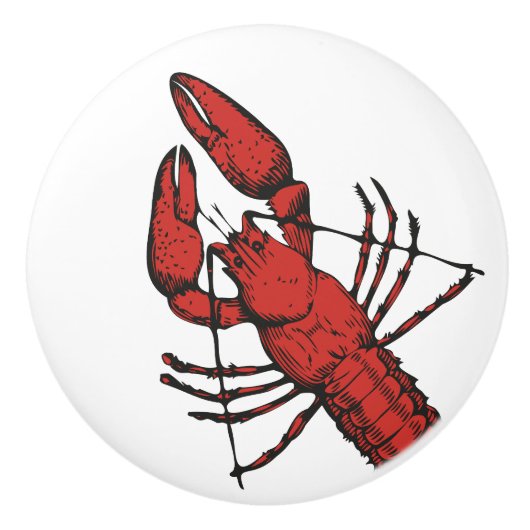  stijl rode kreeft ontwerp keramische knop (Voorkant)