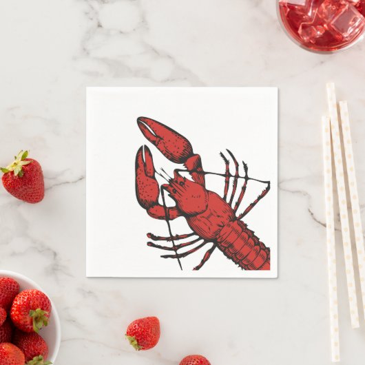 stijl rode kreeft ontwerp servet (Insitu)