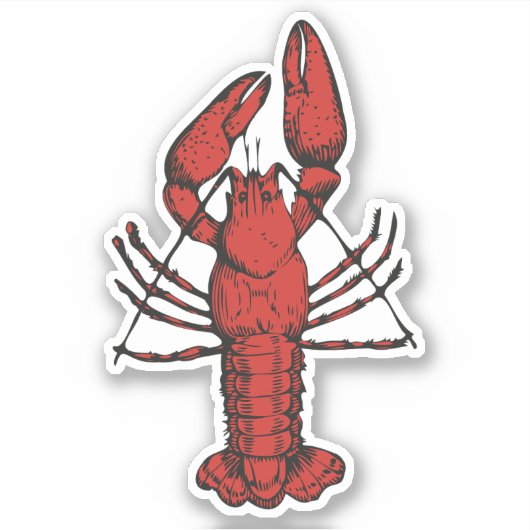  stijl rode kreeft ontwerp sticker (Voorkant)
