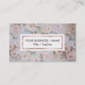  stijl romantisch roze ivoor rozen bloemenmolen visitekaartje (Voorkant)