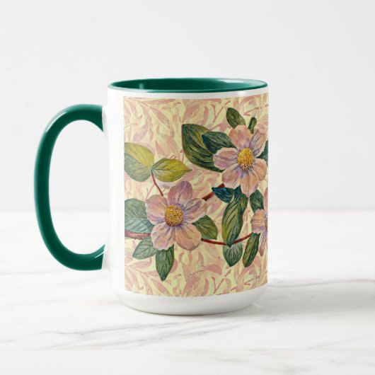  stijl Roos Bloemen Geïllustreerde Art Mok Cup (Links)