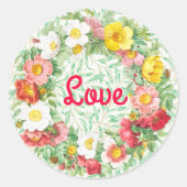  Stijl Roos Floral Wreath Love Sticker (Voorkant)