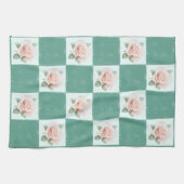  stijl Roos groen geruite theedoek (Horizontaal)