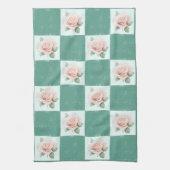  stijl Roos groen geruite theedoek (Verticaal)