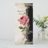 Stijl  Roos zwart in Cream Lace Kaart (Staand voorkant)