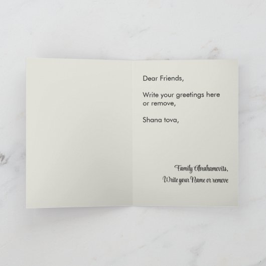  stijl Rosh Hashana Shana Tova gepersonaliseerd Notitiekaartje (Binnen)