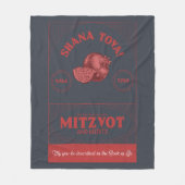  Stijl Rosh Hashana Shana Tova Granaatappel Fleece Deken (Voorkant)