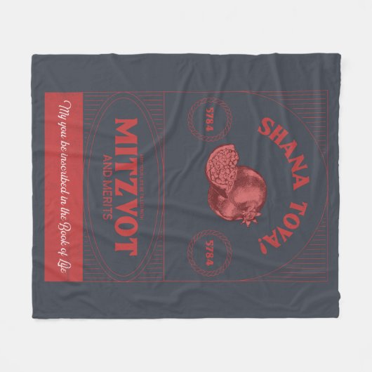  Stijl Rosh Hashana Shana Tova Granaatappel Fleece Deken (Voorkant (Horizontaal))