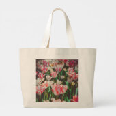 stijl roze franje tulpen grote tote bag (Achterkant)