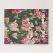  stijl roze franje tulpen legpuzzel (Horizontaal)