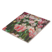 stijl roze franje tulpen tegeltje (Zijkant)