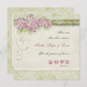 Stijl Roze Hydrangea - Huwelijksuitnodiging Kaart (Voorkant / Achterkant)