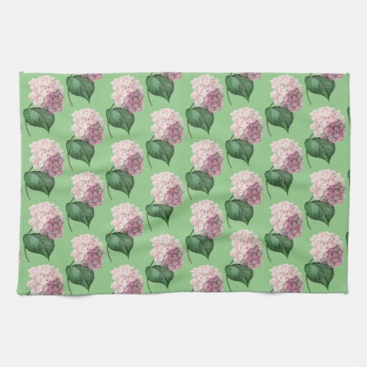 Stijl Roze Hydrangea Kitchen Towel Theedoek (Horizontaal)