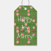  Stijl Roze Polka Dot Groene Gift Label Cadeaulabel (Voorkant)