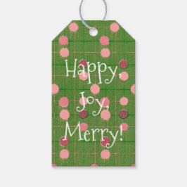  Stijl Roze Polka Dot Groene Gift Label Cadeaulabel