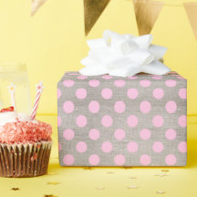  stijl Roze Polka Dots op Burlap