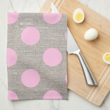  stijl Roze Polka Dots op Burlap