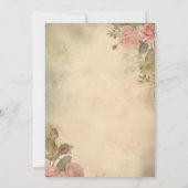  Stijl Roze Rozen Bruids Tea Party Kaart (Achterkant)